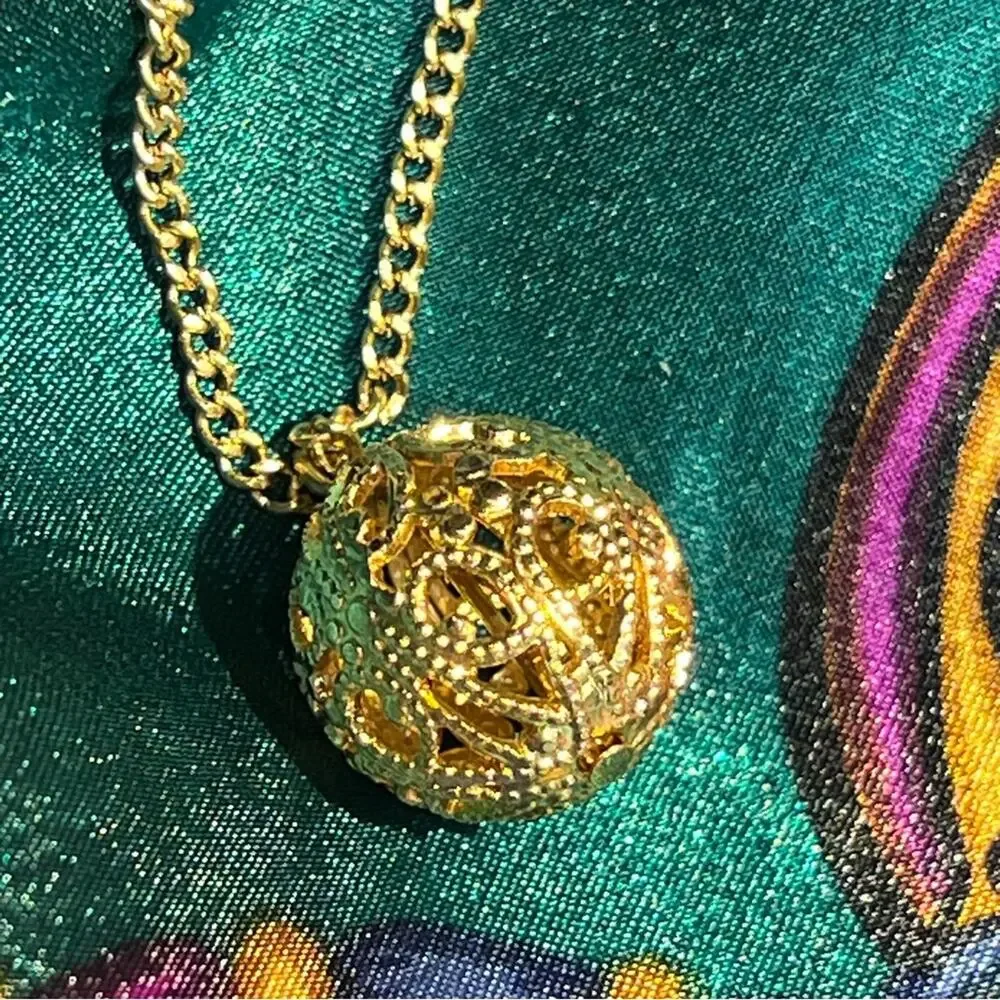 JUDY LEE VINTAGE 1950s Sphere Gold Tone Necklace 9”
